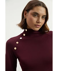 Karen Millen Women's Viscose Blend Popper Knit Mini Dress