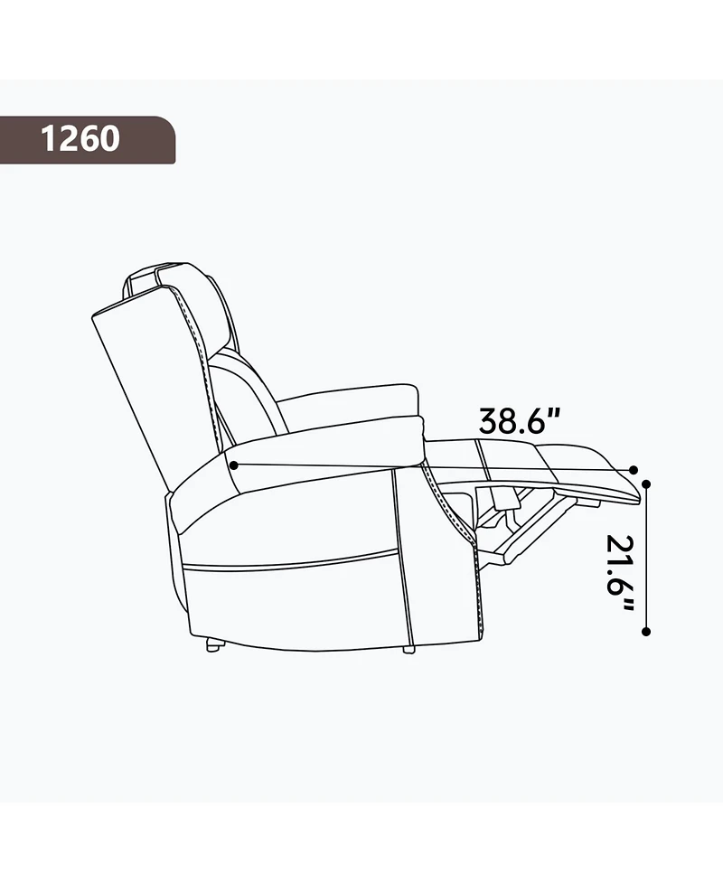 Streamdale Brown Faux Leather Manual Recliner Chair with 8 Vibrating Nodes & 3 Massage Modes