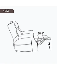 Streamdale Brown Faux Leather Manual Recliner Chair with 8 Vibrating Nodes & 3 Massage Modes