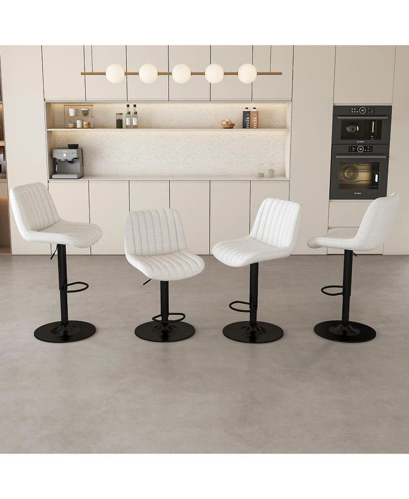 Streamdale Adjustable Swivel Bar Stools with Backrest & Soft Knit Fabric (Set of 2)