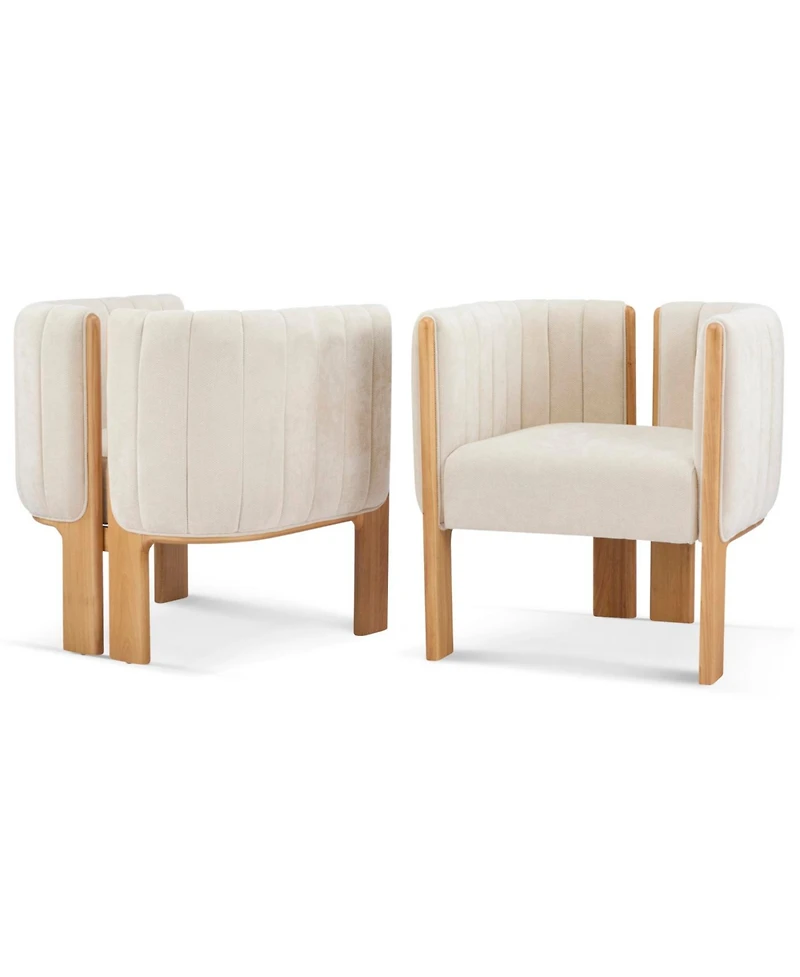 Streamdale Dining Chairs Set of 2, Modern Seating with Rubber Wood Frame