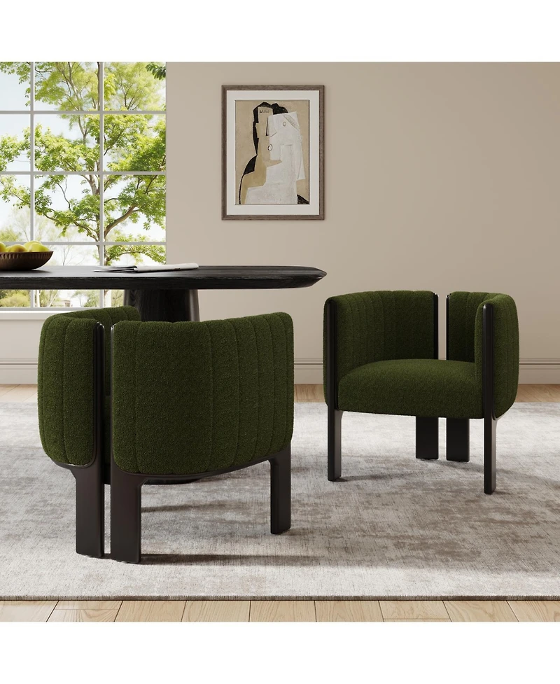 Streamdale Dining Chairs Set of 2, Modern Seating with Rubber Wood Frame