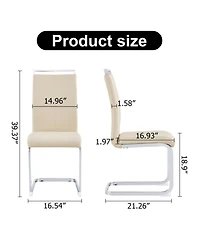 Streamdale Modern Pu Leather Dining Chairs (Set of 4, Beige)