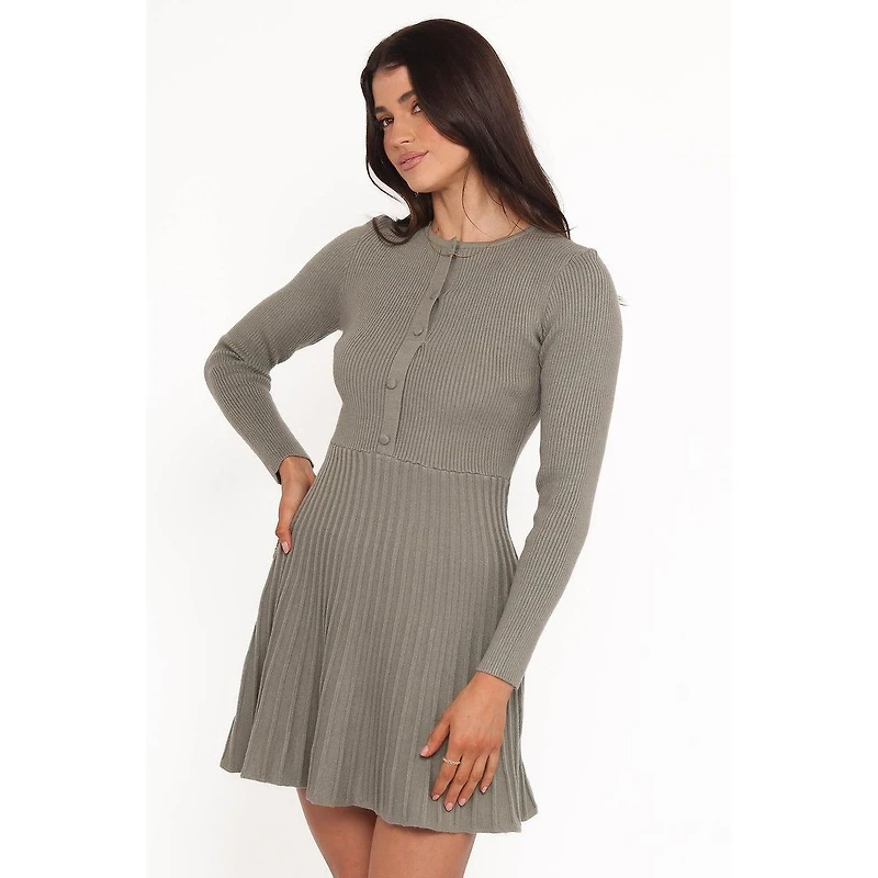 Petal and Pup Women's Darlina Long Sleeve Mini Dress - Olive Xs/S