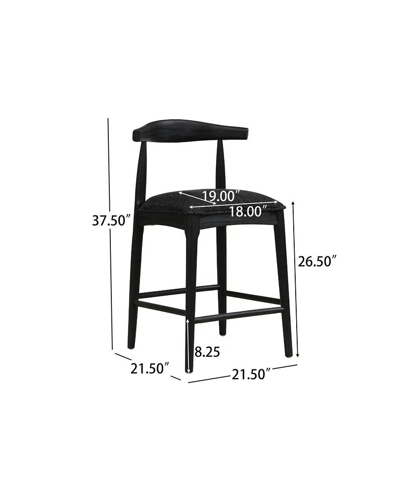 Streamdale Furniture Stylish Upholstered Counter Stool with Curved Backrest