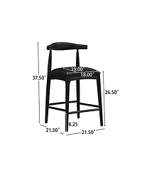 Streamdale Furniture Stylish Upholstered Counter Stool with Curved Backrest