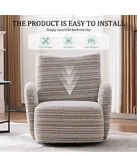 Streamdale Modern 360 Swivel Leisure Chair with Striped Armrest