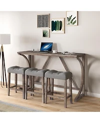 Streamdale Bar Table Set with Power Outlet, 4 Piece Industrial Dining Set