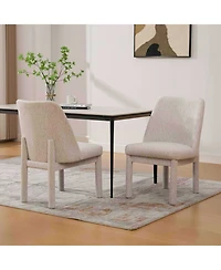 Streamdale Furniture Modern Minimalist Chenille Dining Chair Set (Set of 2) - Beige