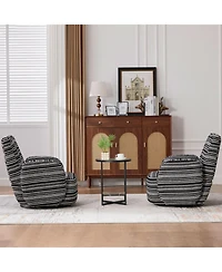 Streamdale Furniture Streamdale Modern Style Swivel Leisure Chair with Striped Armrest