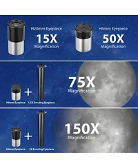 Telescope 70mm Aperture 300mm Az Mount Telescope with Stand and Phone Adapter for Kids, Adults and Beginners