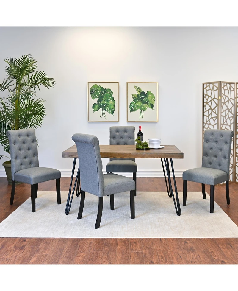 Streamdale 5-Piece Dining Set, Hairpin Dining Table with 4 Chairs, 4 Color Options