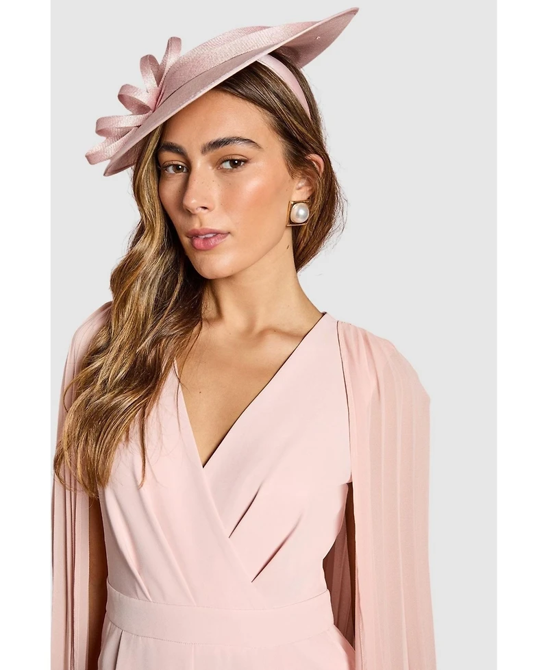 Coast Women's V Neck Pleated Long Sleeve Jumpsuit