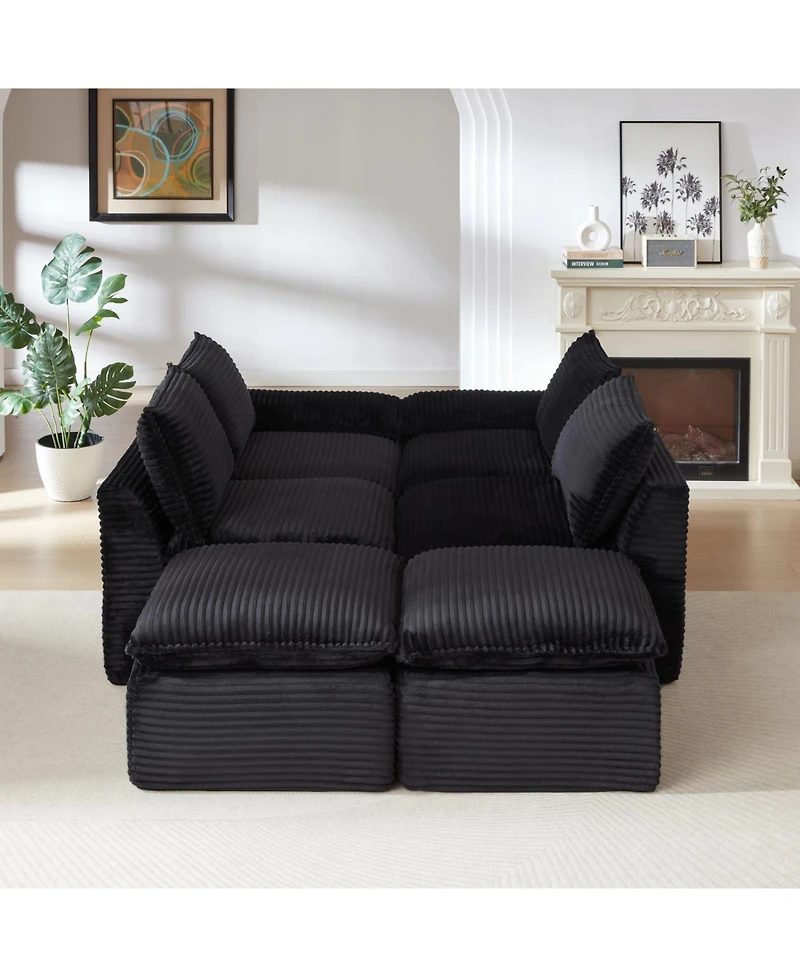 Streamdale Furniture Streamdale Modern corduroy cloud sofa, freely combined