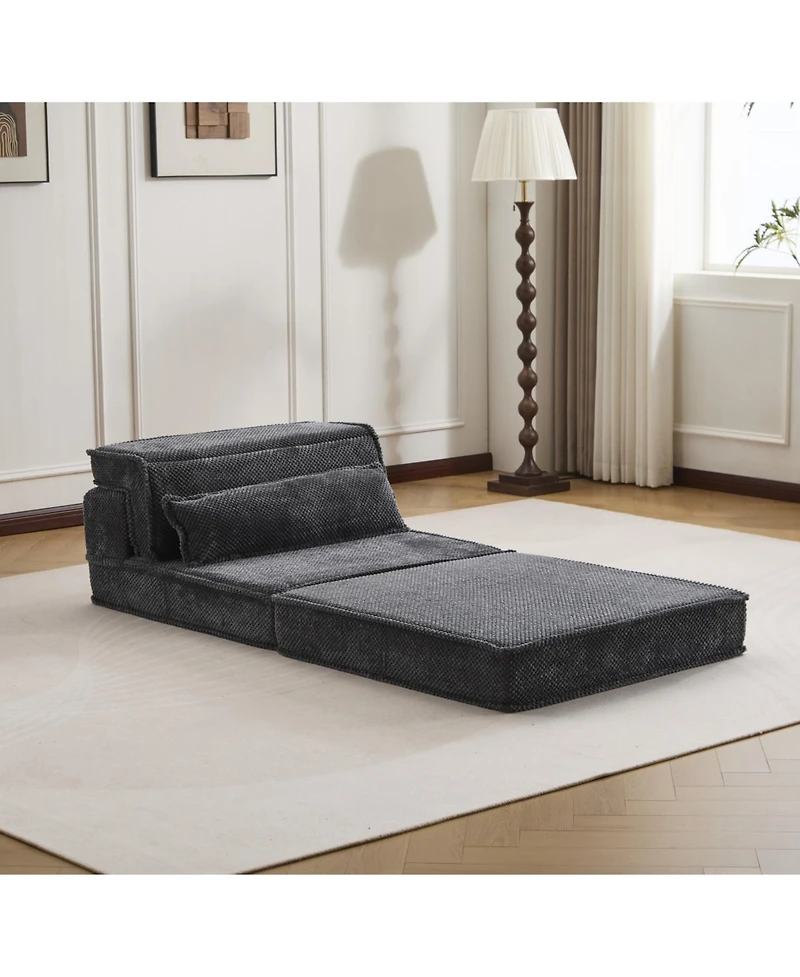 Streamdale Furniture Streamdale Compression Sofa, Convertible Floor Sofa Bed, Modular Sectional Sofa, Dark Grey