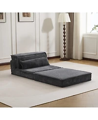 Streamdale Furniture Streamdale Compression Sofa, Convertible Floor Sofa Bed, Modular Sectional Sofa, Dark Grey