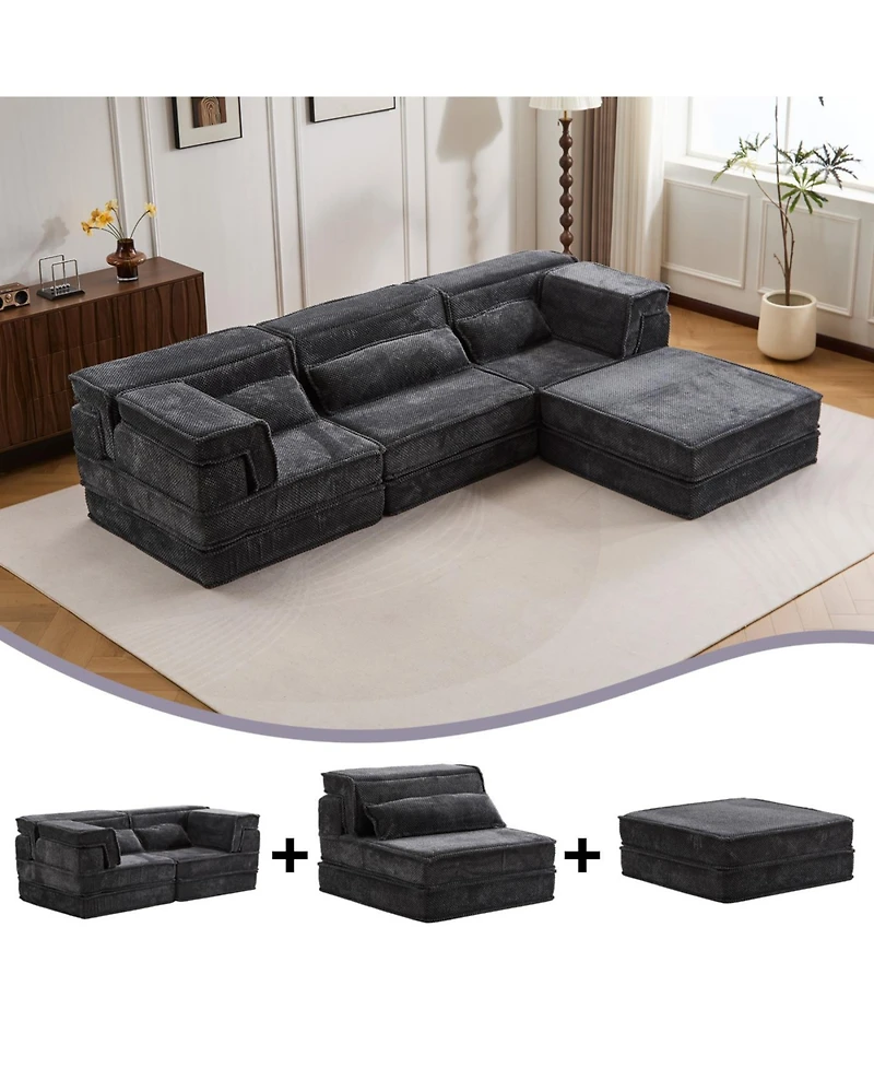 Streamdale Furniture Streamdale Compression Sofa, Convertible Floor Sofa