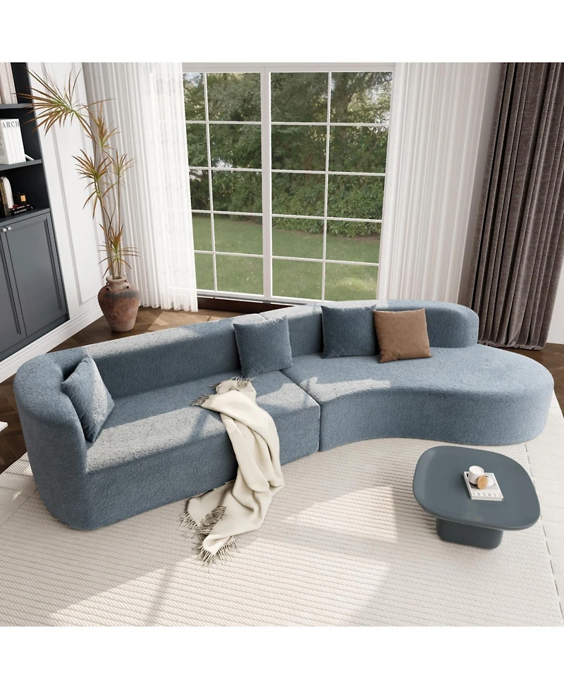 Streamdale Furniture Streamdale Modern Curved Sectional Sofa with Pillows