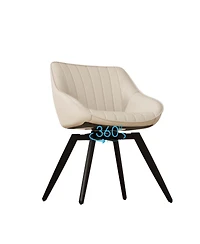 Streamdale Furniture Mdf Modern Round Coffee Table & 2 Pu Dining Chairs Set