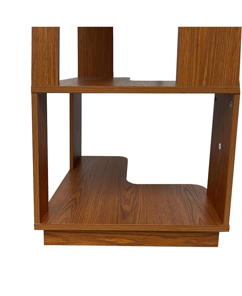 Streamdale Furniture Streamdale 6 Tier L-Shaped Corner Bookshelf - Dark Oak