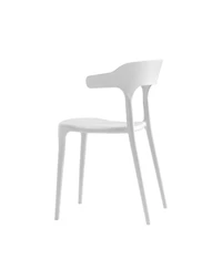 Streamdale Furniture Stackable White Plastic Dining Chairs - Set of 4