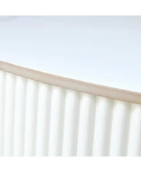 Streamdale Furniture Streamdale Modern Round Coffee Table with Casters & 2 Drawers, White Marble Top