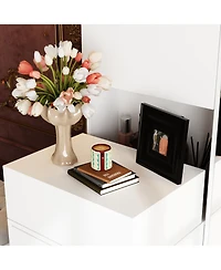 Homsee Luxury black aluminum alloy tempered glass doors, 4-door wardrobes, bedroom armoire, Closet