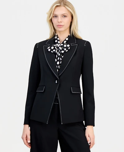 Tahari Asl Women's Contrast-Trim Peak-Lapel Blazer