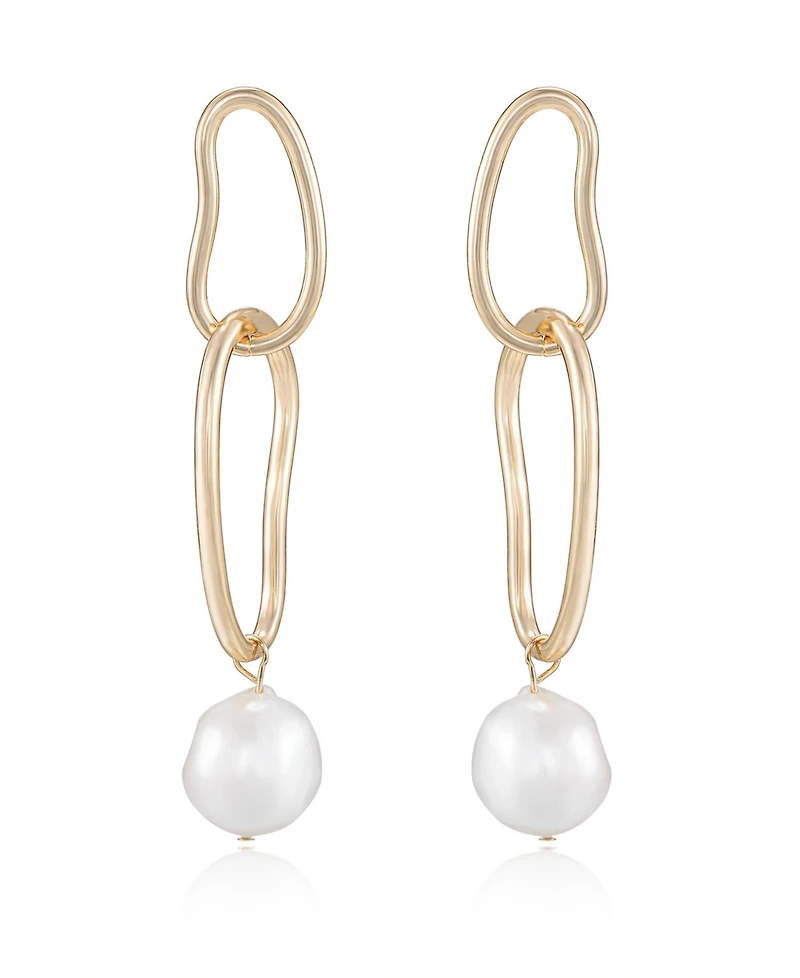 Ettika Mara Dangle Cultivated Pearl Earrings