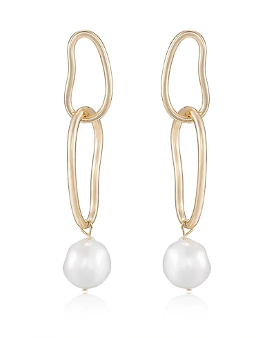 Ettika Mara Dangle Cultivated Pearl Earrings