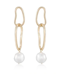 Ettika Mara Dangle Cultivated Pearl Earrings