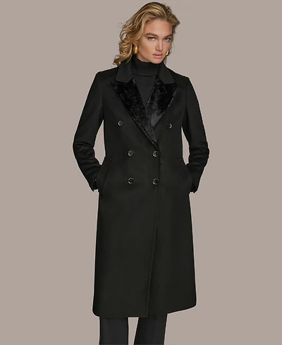 Donna Karan New York Women's Double-Breasted Reefer Coat