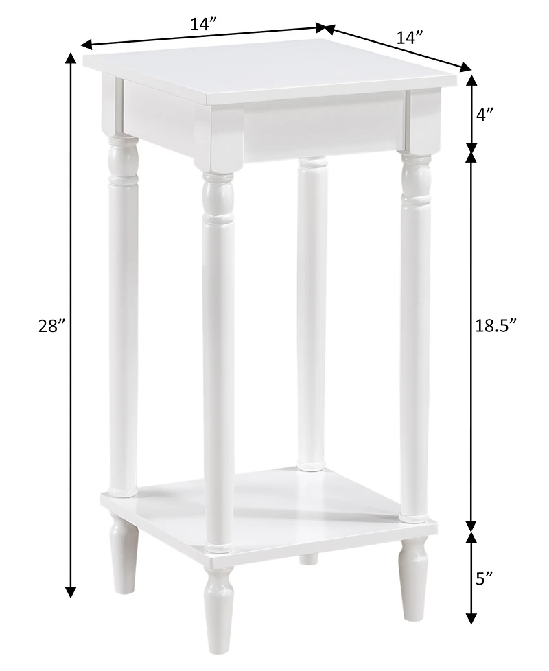 Convenience Concepts 14" French Rubberwood Traditional End Table