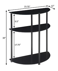 Convenience Concepts 12" Glass Half-Circle Entryway Hall Table