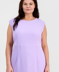 Kasper Plus Sleeveless Crepe Sheath Dress