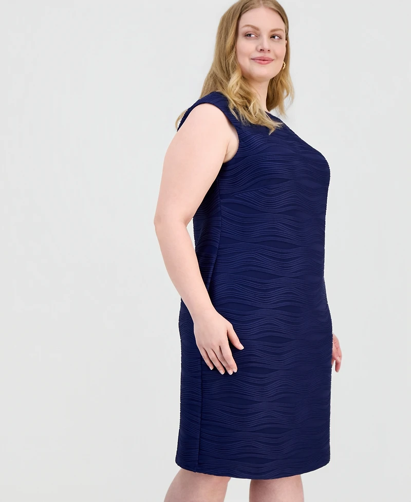 Kasper Plus Wave Rib Sheath Dress