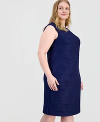 Kasper Plus Wave Rib Sheath Dress