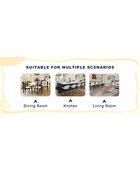 Streamdale Furniture Glass Dining Table Set with 4 Black Pu Chairs