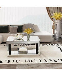 Streamdale Furniture Baked curved mirror Coffee Table for Living Room