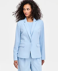Tahari Asl Women's Notched Collar One-Button Blazer