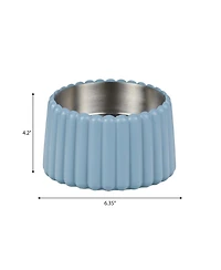 The Licker Store Ripple Ridge Small/Medium Slanted Concrete and Stainless Steel Bowl 16oz (2 Cups) Pet Feeder