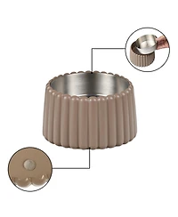 The Licker Store Ripple Ridge Small/Medium Slanted Concrete and Stainless Steel Bowl 16oz (2 Cups) Pet Feeder