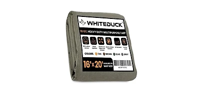 White Duck Outdoors 18 oz. Canvas Tarp 16x20 Olive