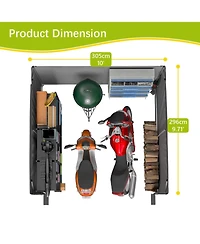 Streamdale Furniture 10x10ft Outdoor Storage Shed - All-Weather Garden Shelter for Tools and Bikes