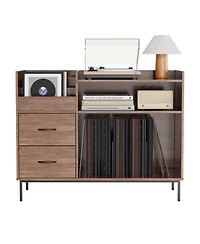 Streamdale Furniture Record Player Stand with Adjustable Shelves & Speaker Shelf