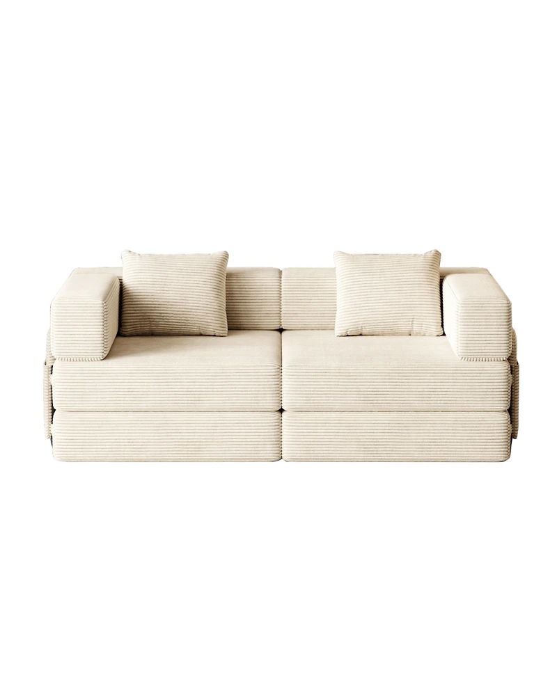 Streamdale Furniture Convertible Corduroy Sofa Bed with Storage