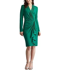 Tadashi Shoji Women's Markum Long-Sleeve Flounce Dress