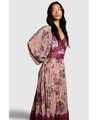 Coast Women's Pleated Lace Trim Midaxi Dress