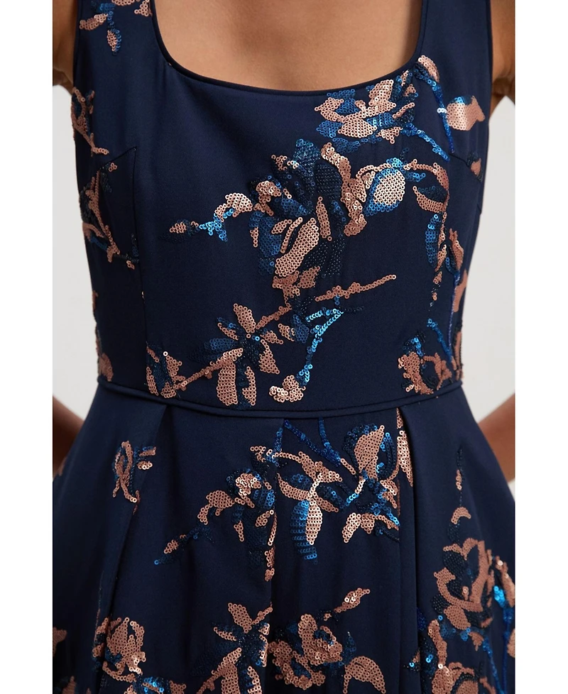 Karen Millen Women's Satin Sequin Prom Dress