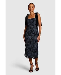 Coast Women's Velvet Lace Tie Shoulder Dress